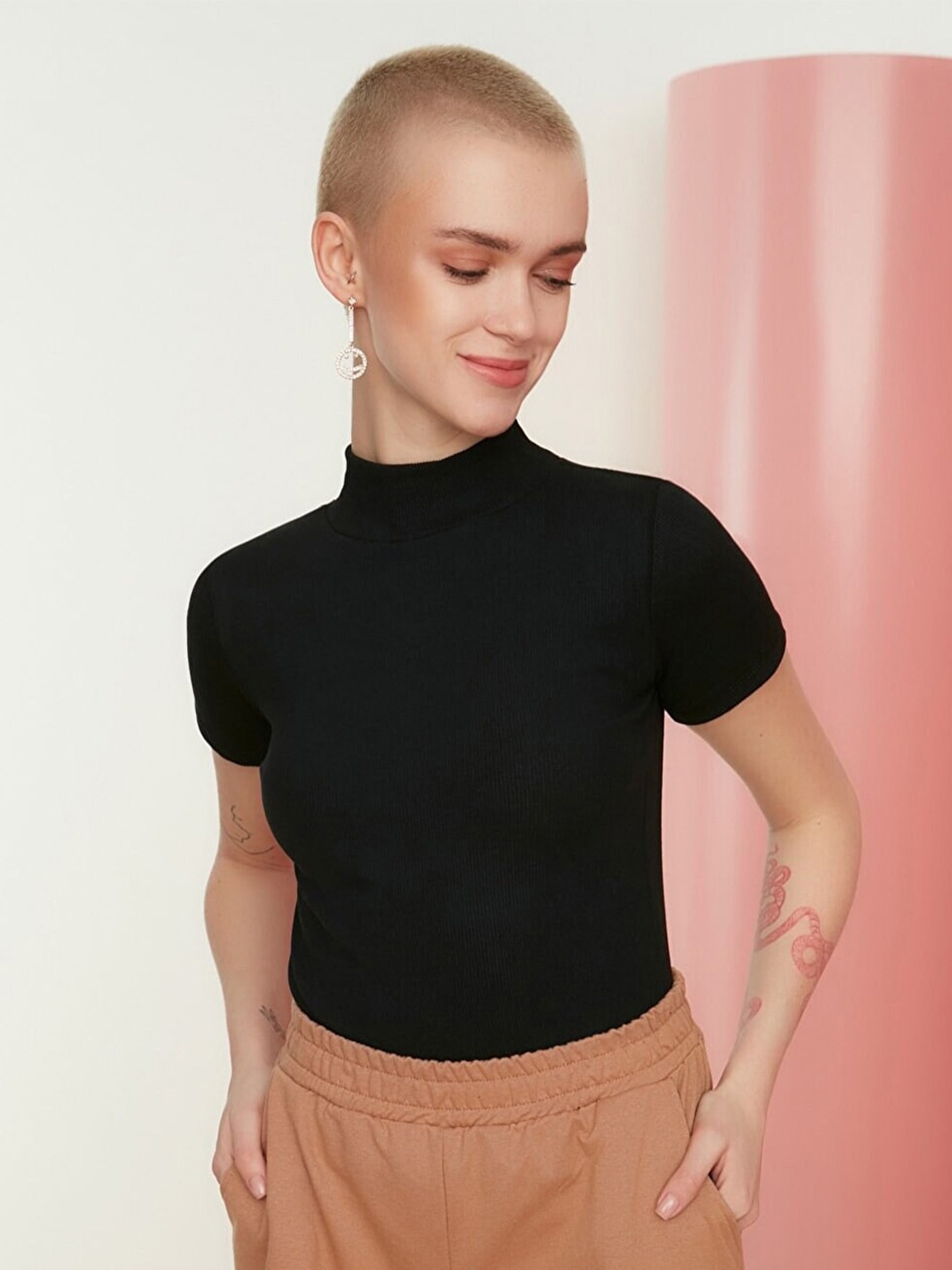 

Trendyol Women Black Solid Top