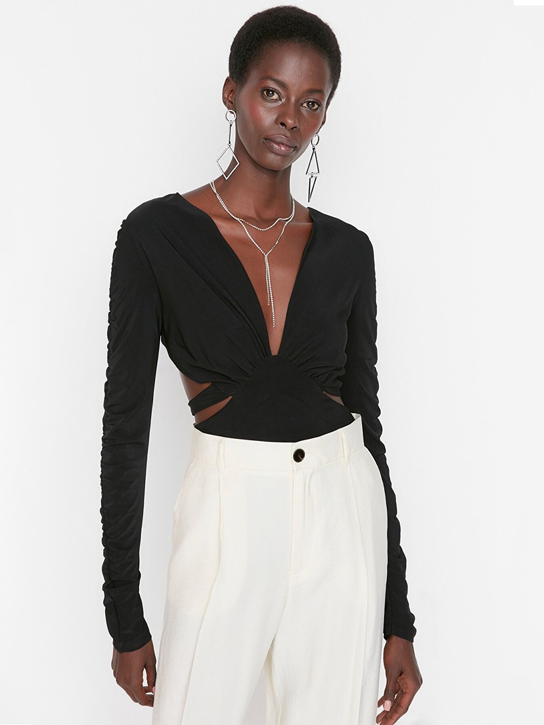

Trendyol Women Black Solid Bodysuit