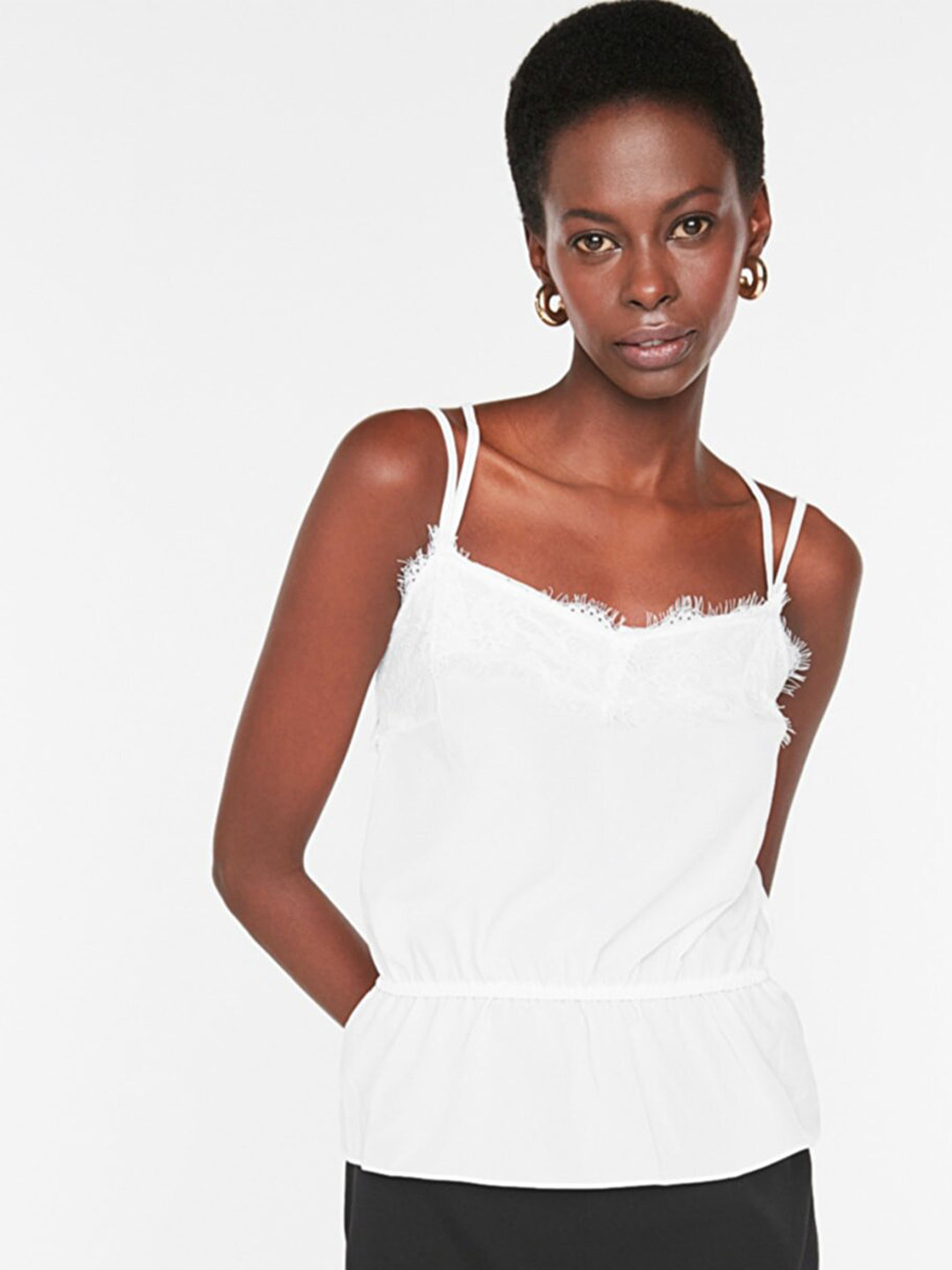 

Trendyol Women Off White Styled Back Sleeveless Top