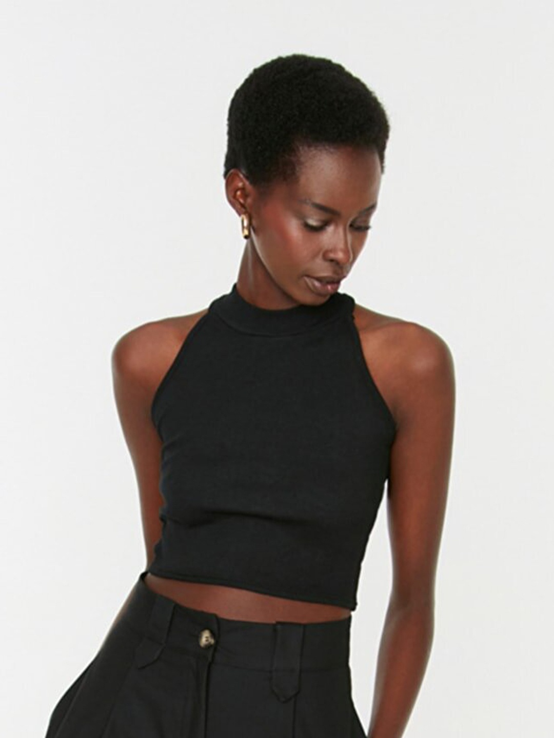 

Trendyol Black Styled Back Top