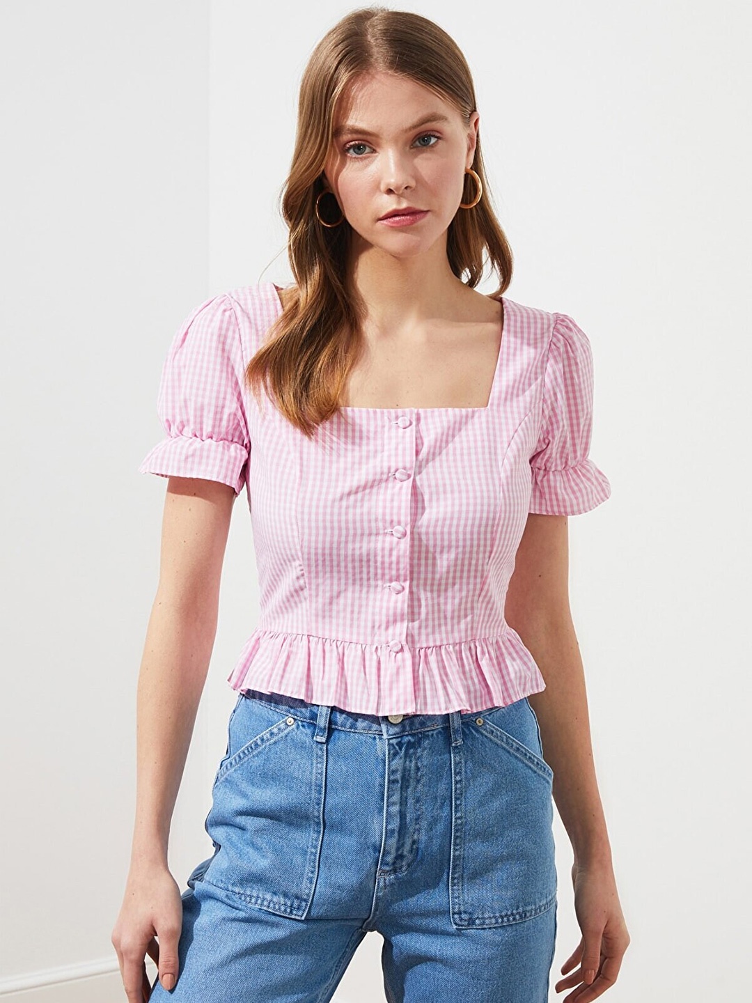 

Trendyol Pink Striped Top