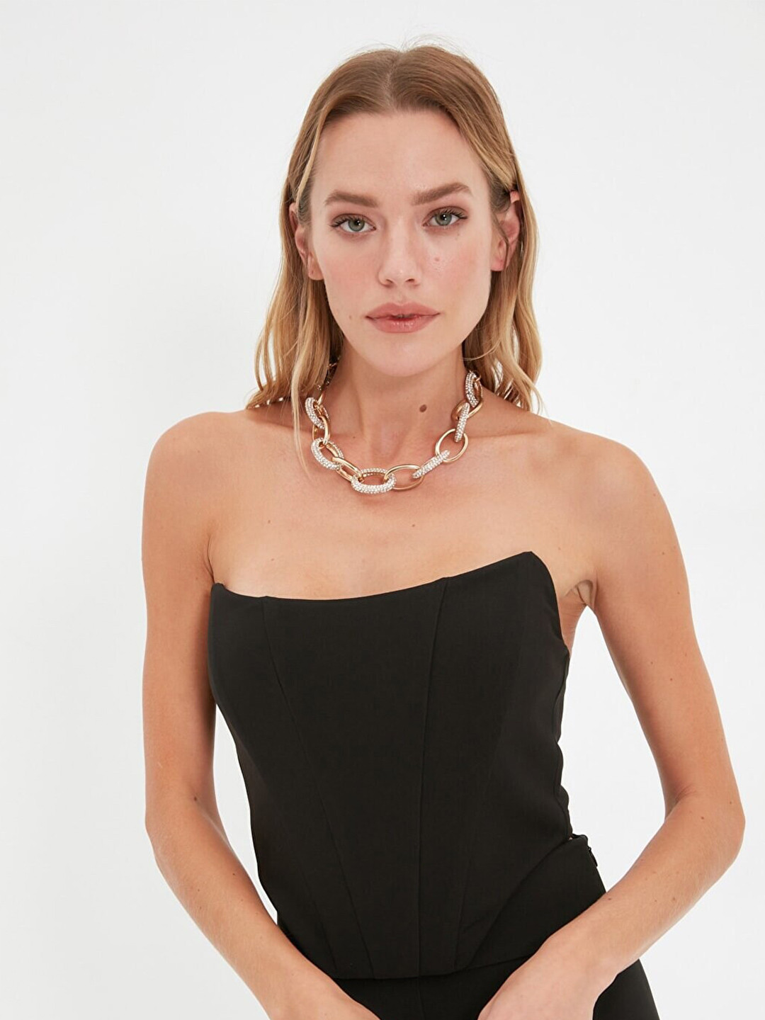 

Trendyol Women Black Corset Tube Top