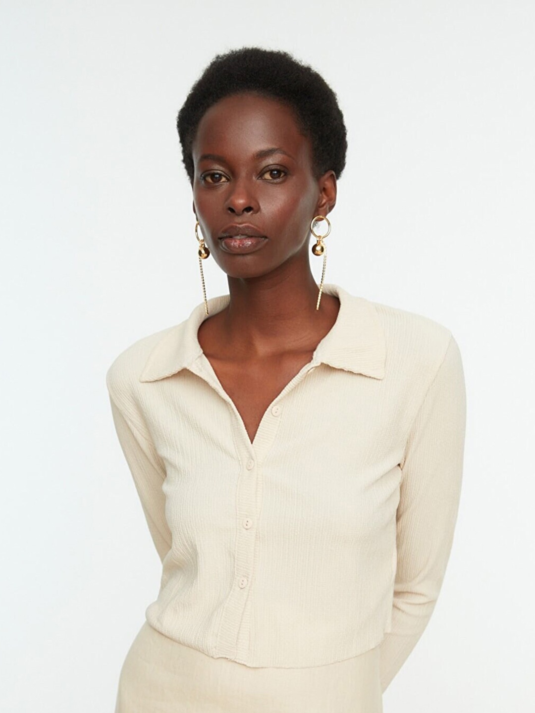 

Trendyol Women Grey Shirt Style Top