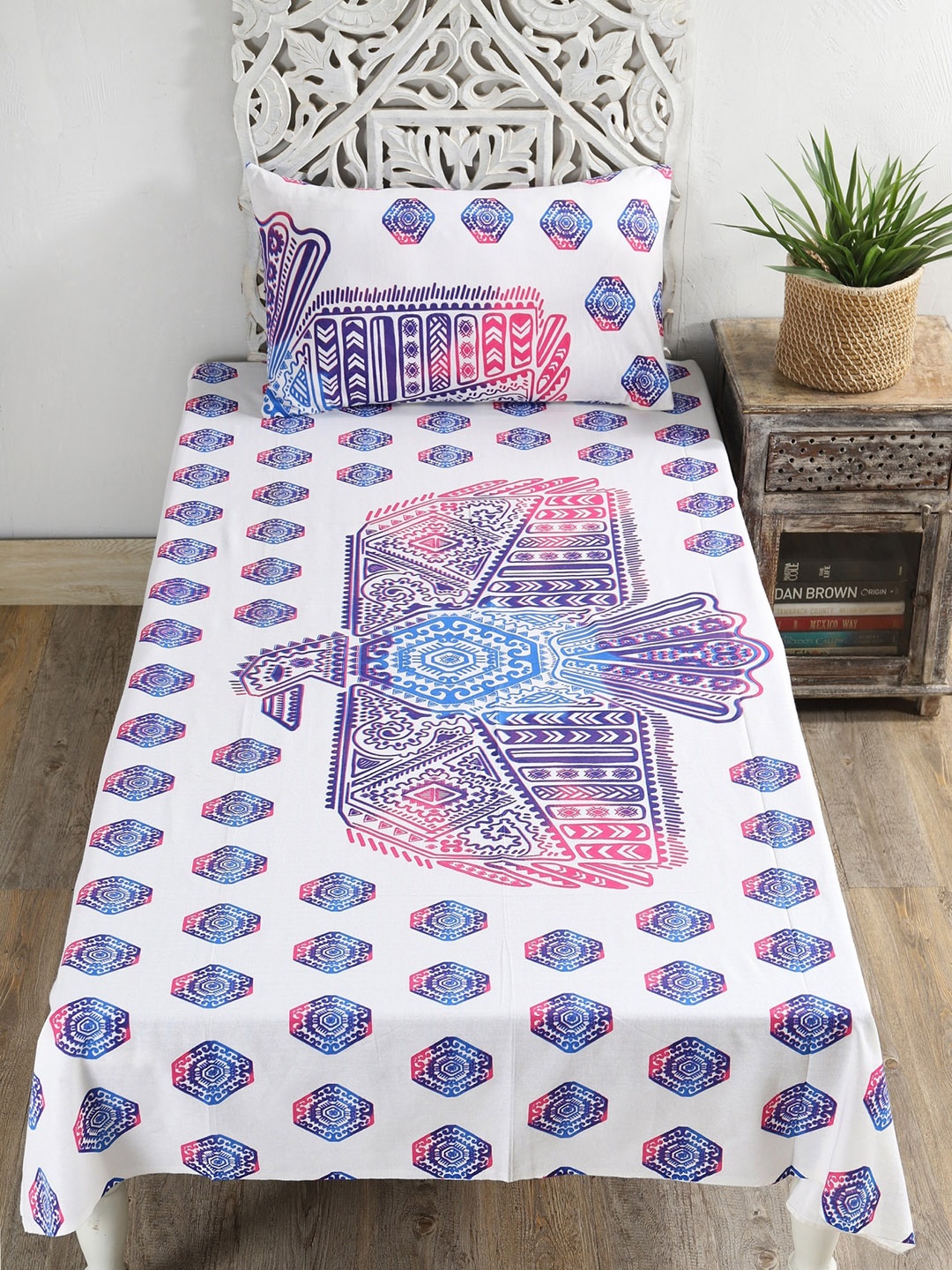 

HANDICRAFT PALACE Unisex Blue Bedsheets