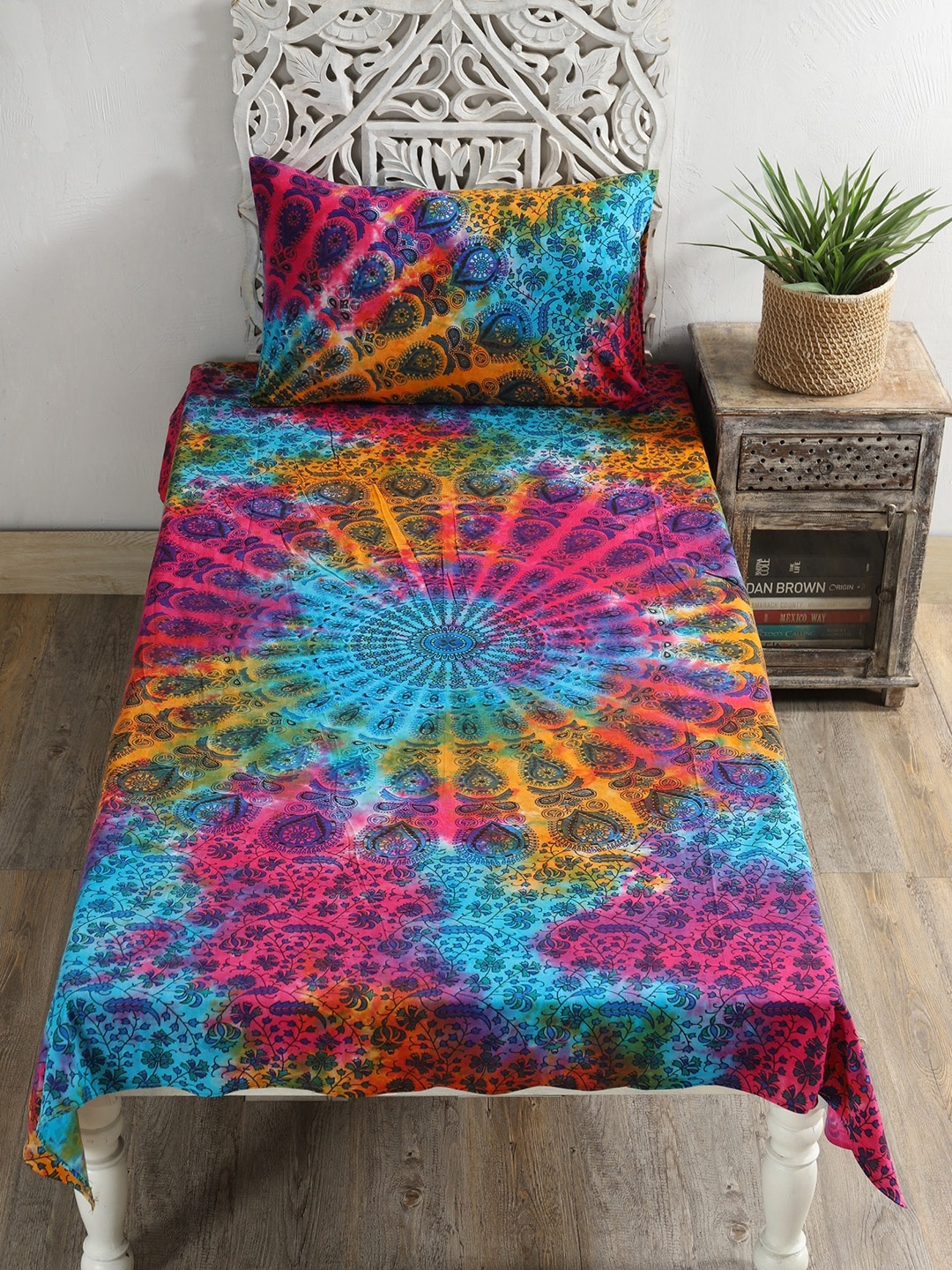 

HANDICRAFT PALACE Unisex Multi Bedsheets, Blue