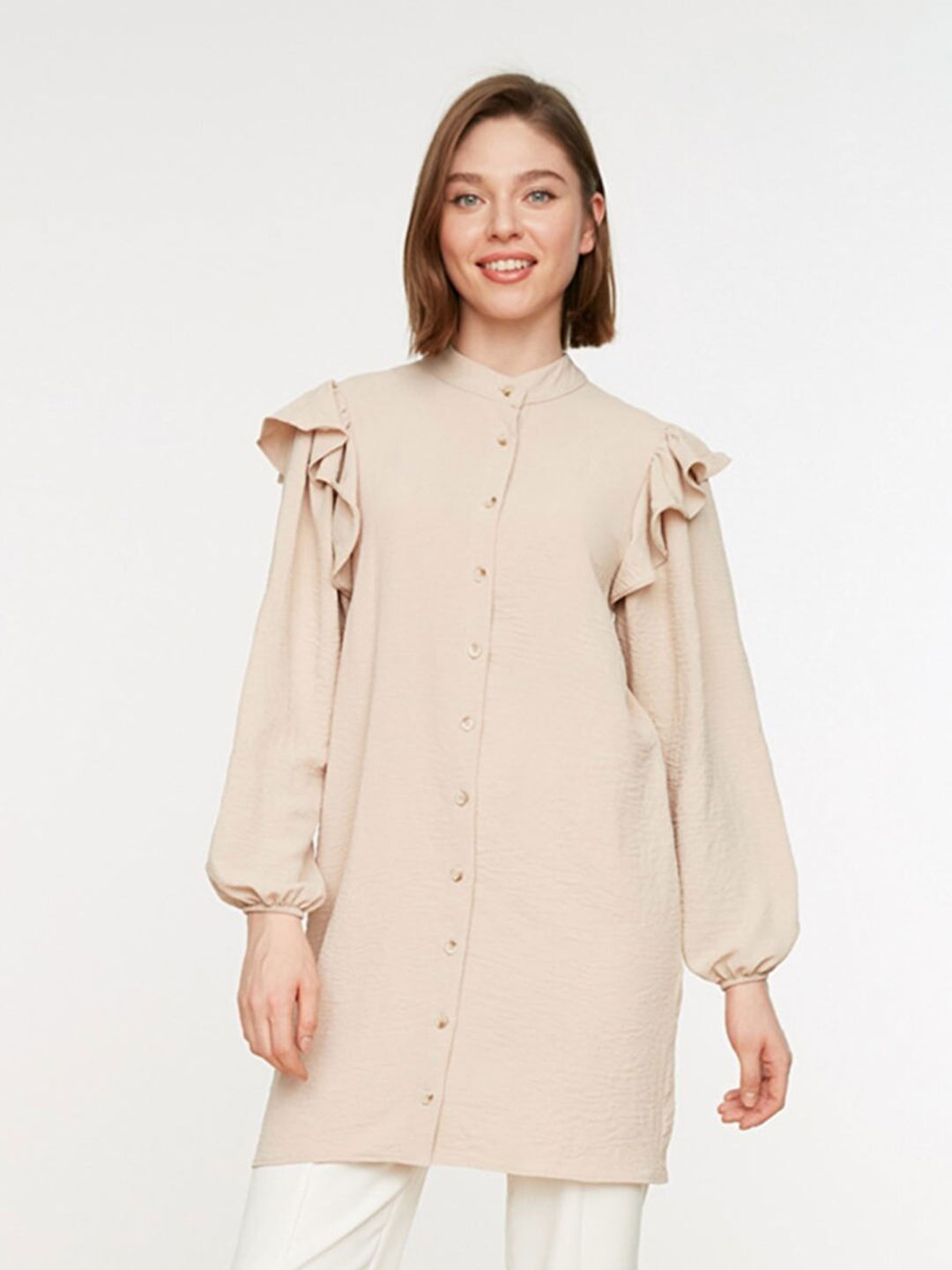 

Trendyol Women Beige Contemporary Casual Shirt