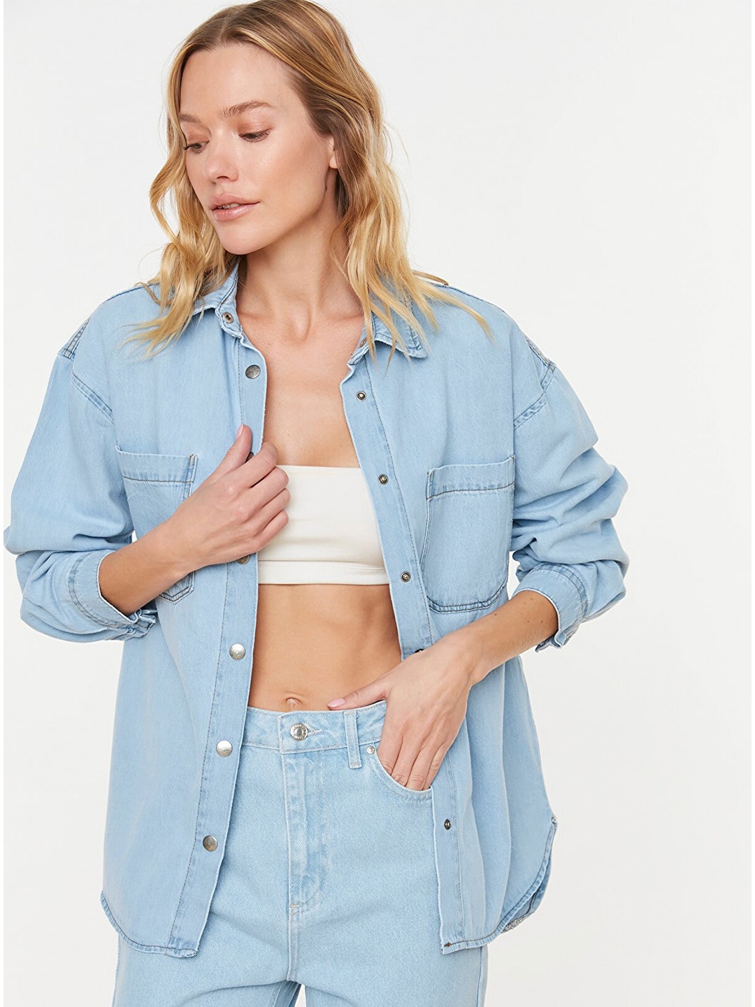 

Trendyol Women Blue Contemporary Casual Shirt