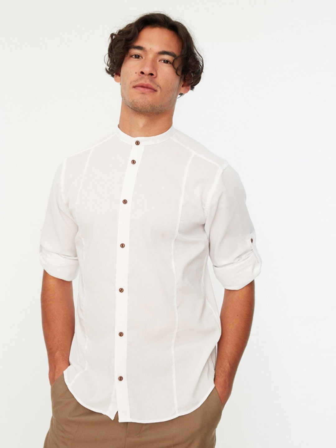 

Trendyol Men White Contemporary Casual Shirt