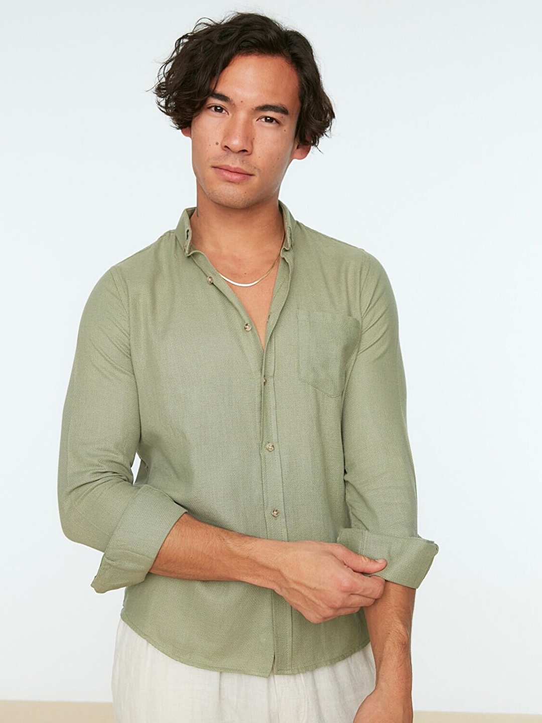 

Trendyol Men Khaki Contemporary Casual Shirt