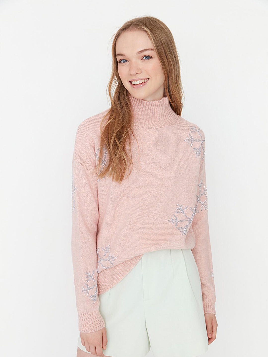

Trendyol Women Pink Printed Pullover