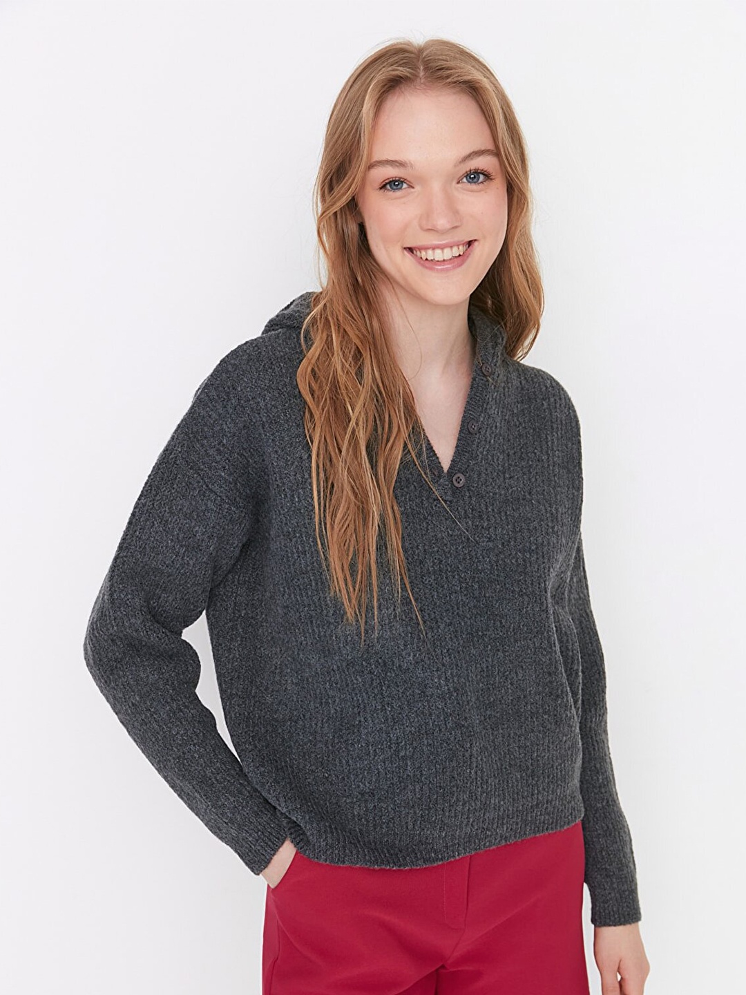 

Trendyol Women Charcoal Speckled Cardigan