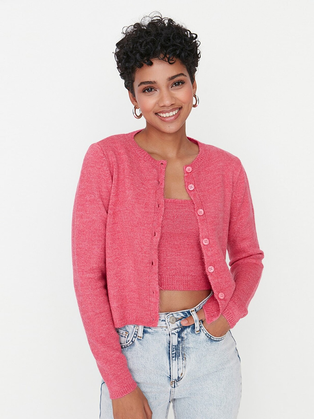 

Trendyol Women Pink Cardigan