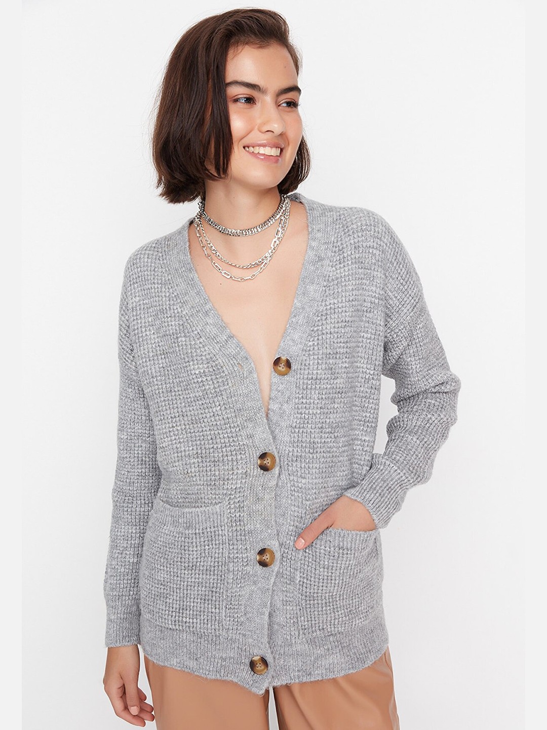 

Trendyol Women Grey Cardigan