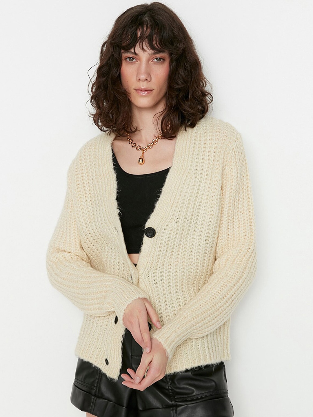 

Trendyol Women Off White Cardigan