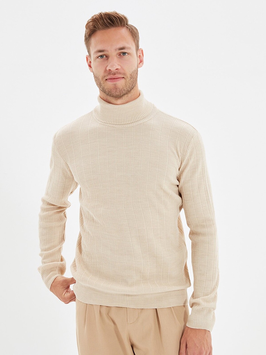 

Trendyol Men Beige Pullover