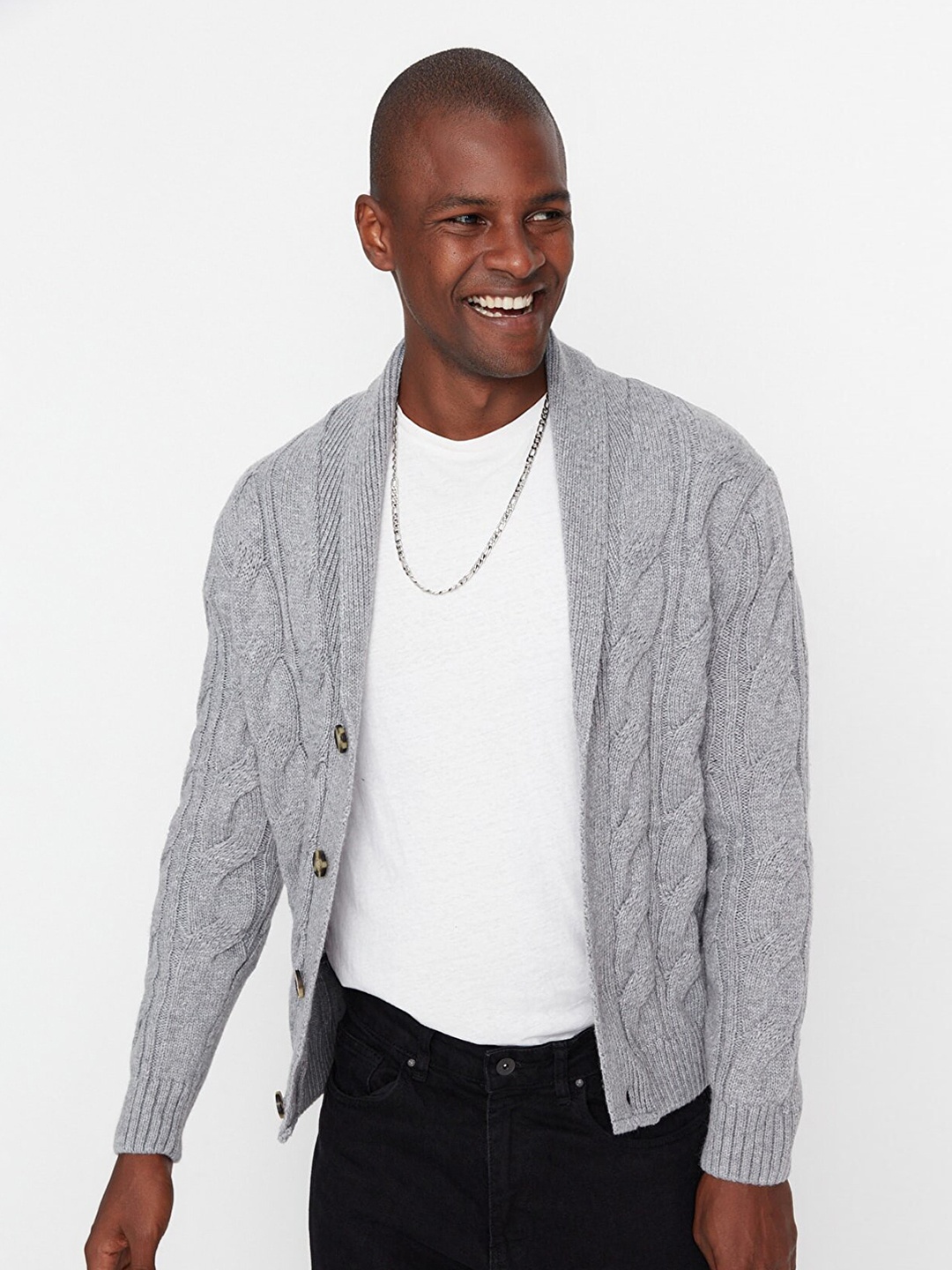 

Trendyol Men Grey Cardigan