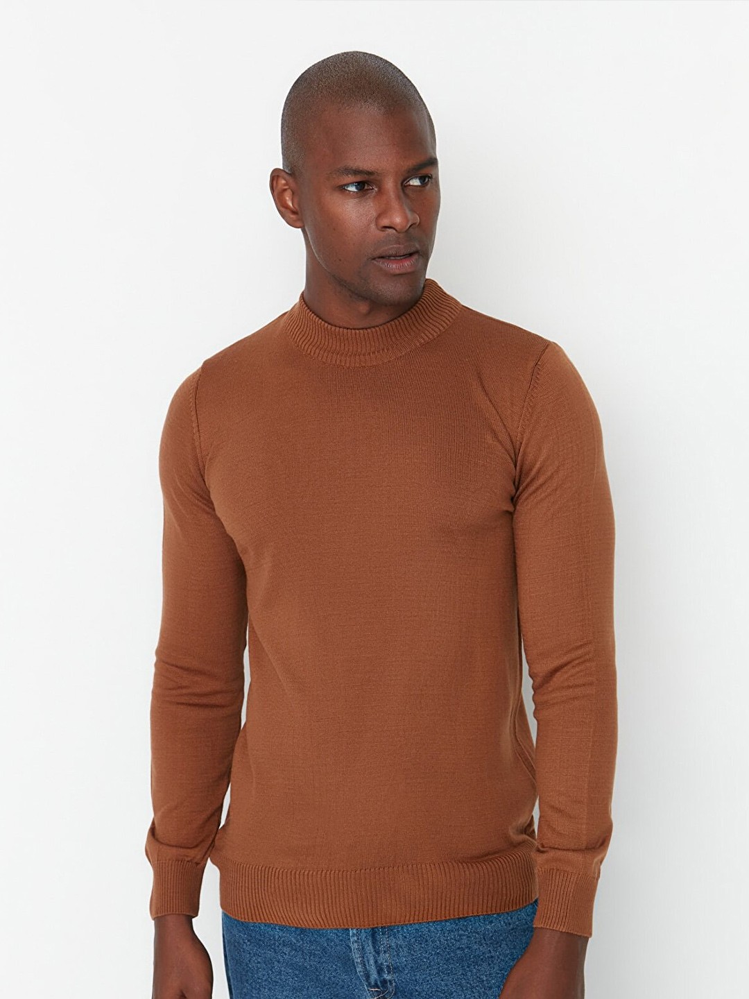

Trendyol Men Coffee Brown Striped Pullover