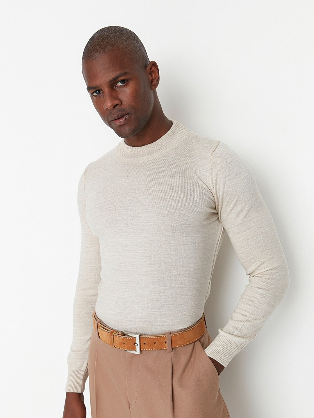 

Trendyol Men Off White Pullover