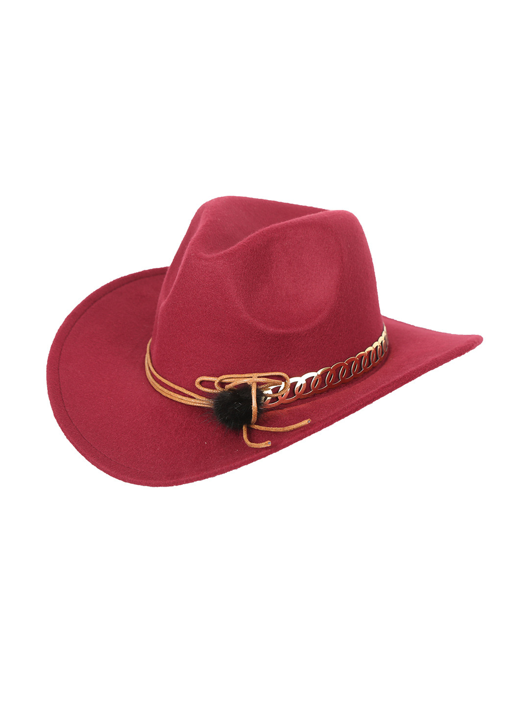 

FabSeasons Men Maroon Solid Vintage Trilby Hat