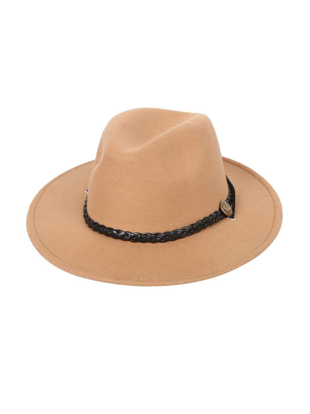 

FabSeasons Beige Solid Trilby Top Hat