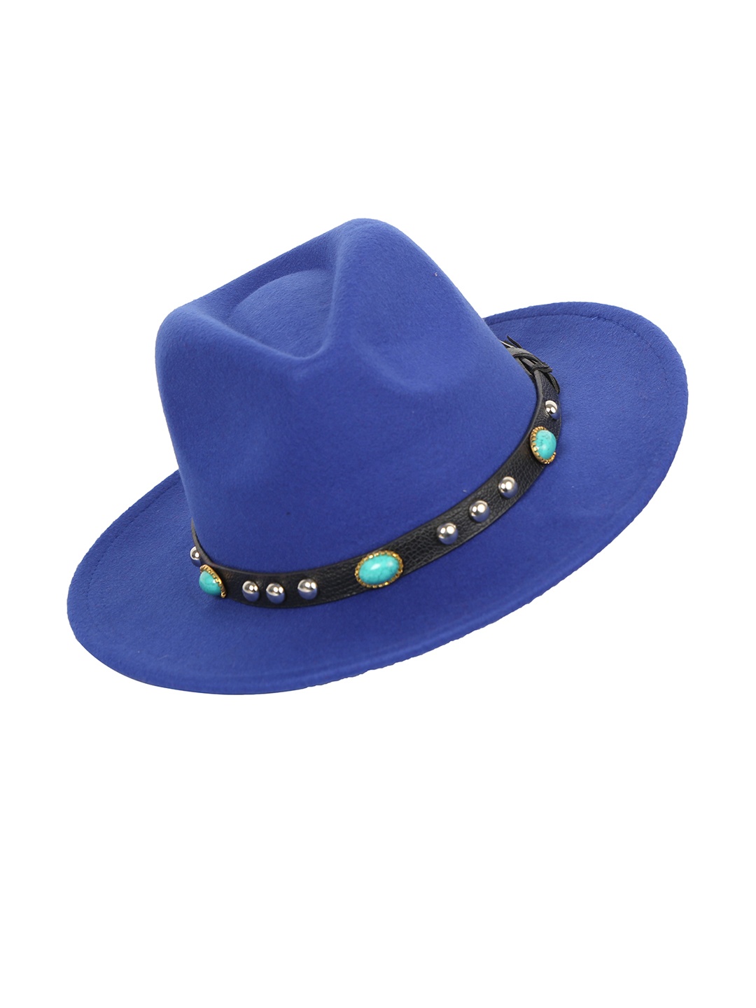 

FabSeasons Blue Colored Solid Trilby Top Hat