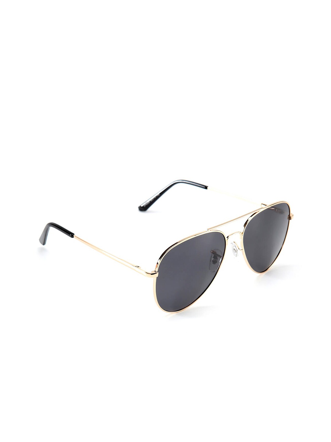 

Intellilens Unisex Black Lens & Gold-Toned Aviator Sunglasses with Polarised and UV Protected Lens