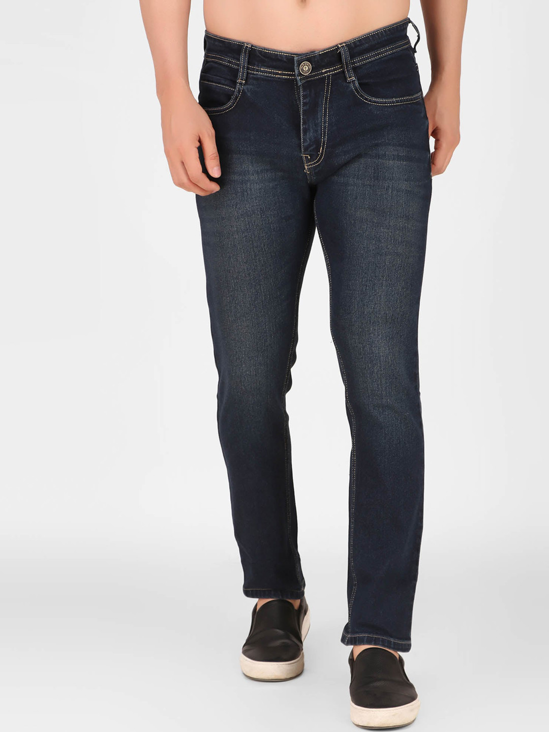 

OLD JERSEY Men Blue Jean Slim Fit Light Fade Stretchable Jeans