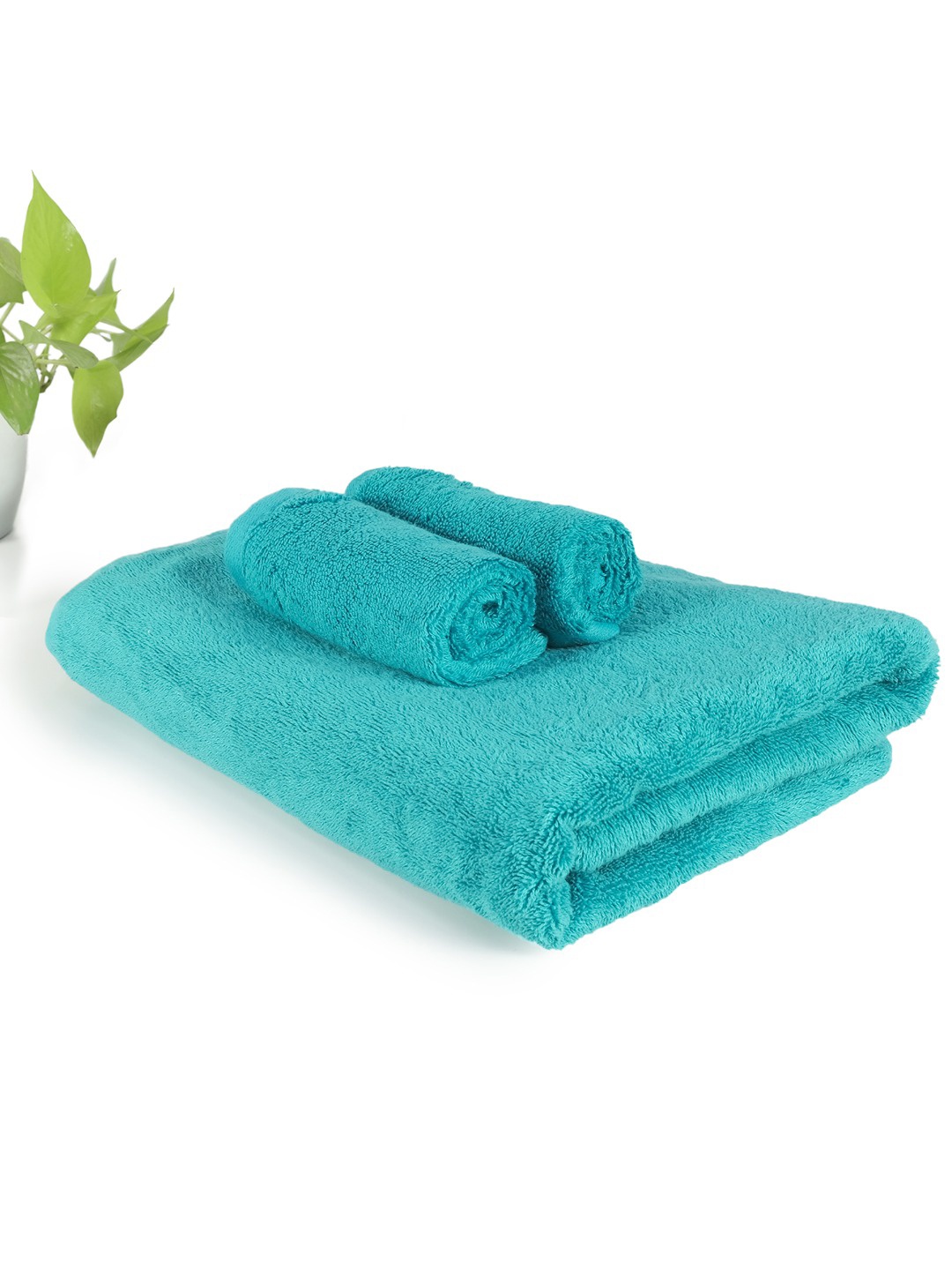 

HEELIUM Pack of 3 Bamboo Super Soft & Quick Absorbent 1 Bath & 2 Face 600 GSM Towel Set, Teal