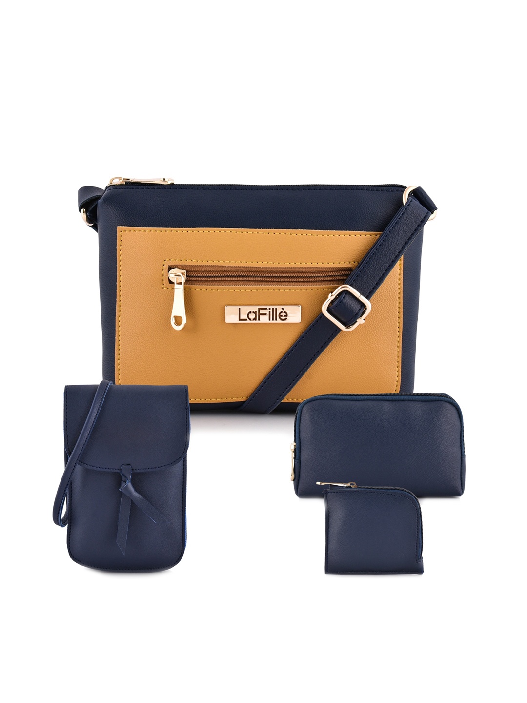 

LaFille Blue PU Structured Sling Bag