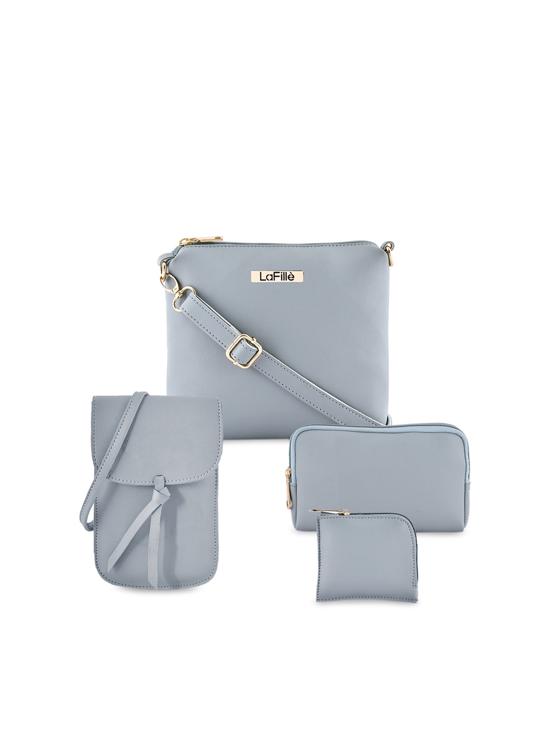 

LaFille Grey PU Structured Handheld Bag