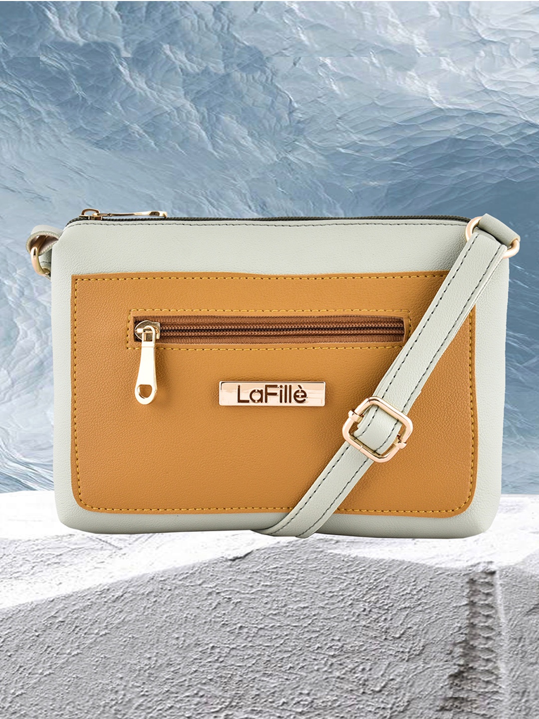 

LaFille Green PU Structured Sling Bag