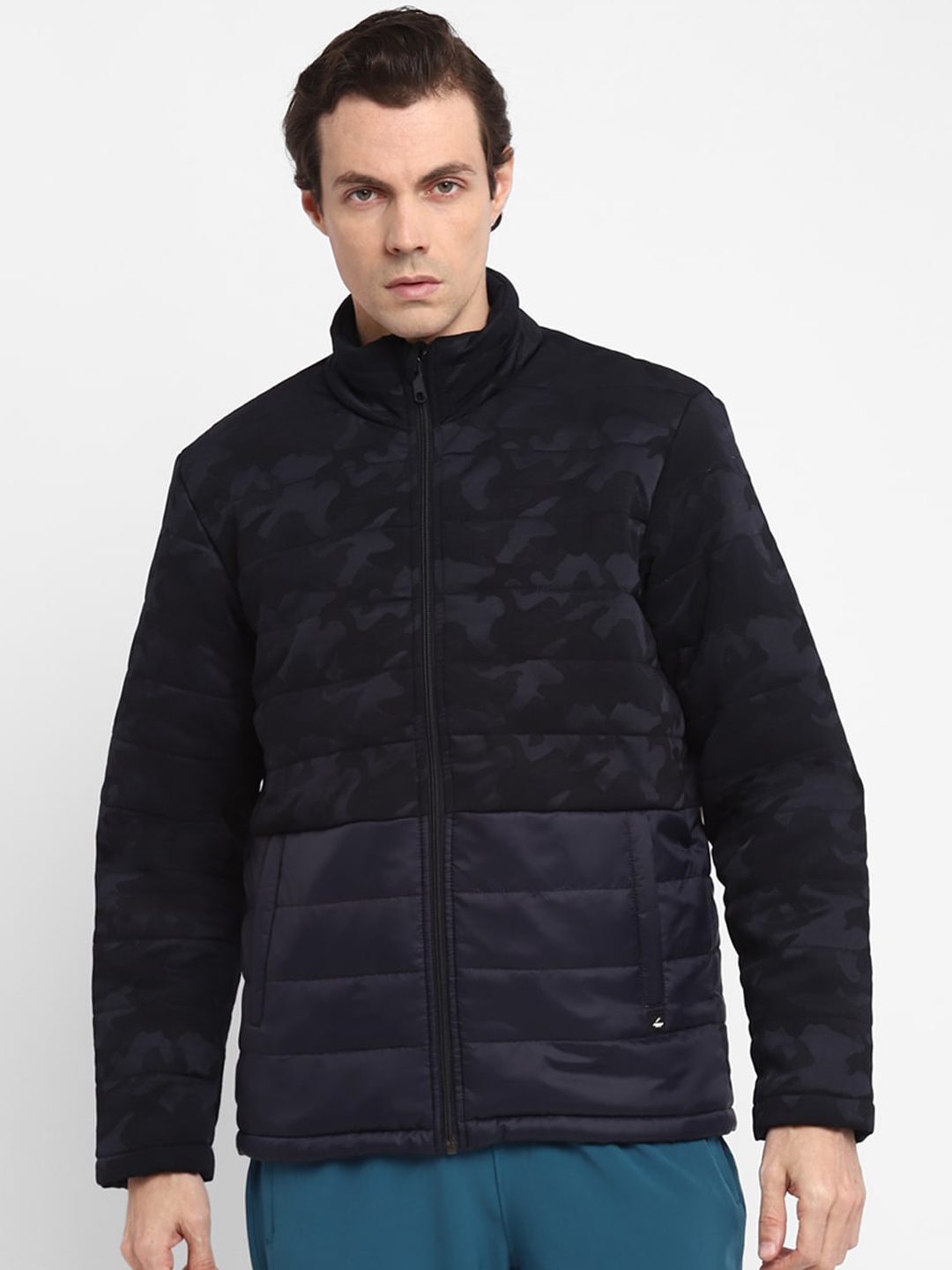 

FURO by Red Chief Men Navy Blue Camouflage Polyester Padded Jacket