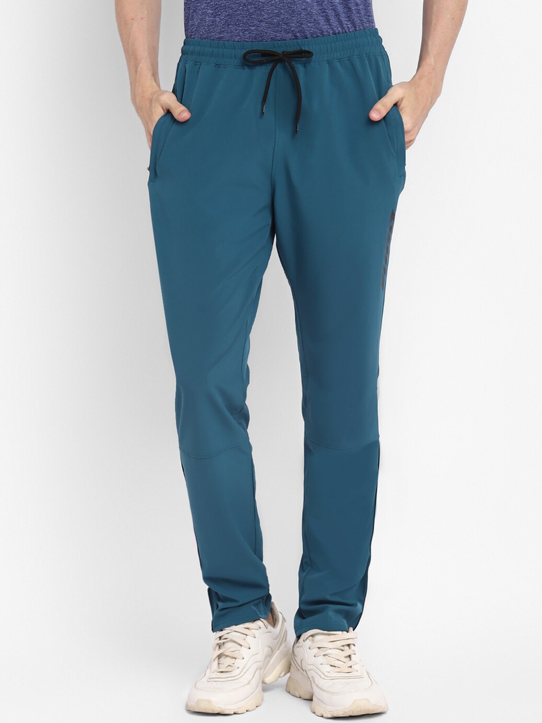 

FURO by Red Chief Men Teal Coloured Solid Cotton Sports Track Pants