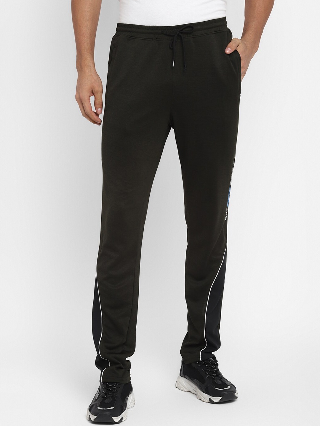 

FURO by Red Chief Men Olive Solid Cotton Sports Track Pants