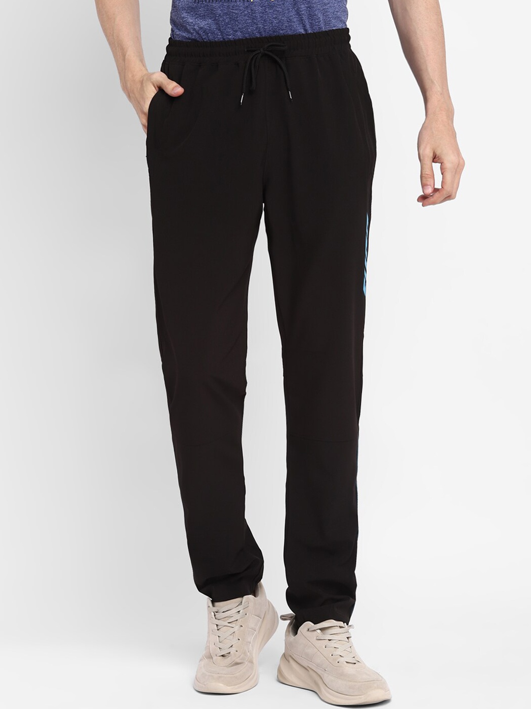 

FURO by Red Chief Men Black Solid Cotton Sports Track Pants