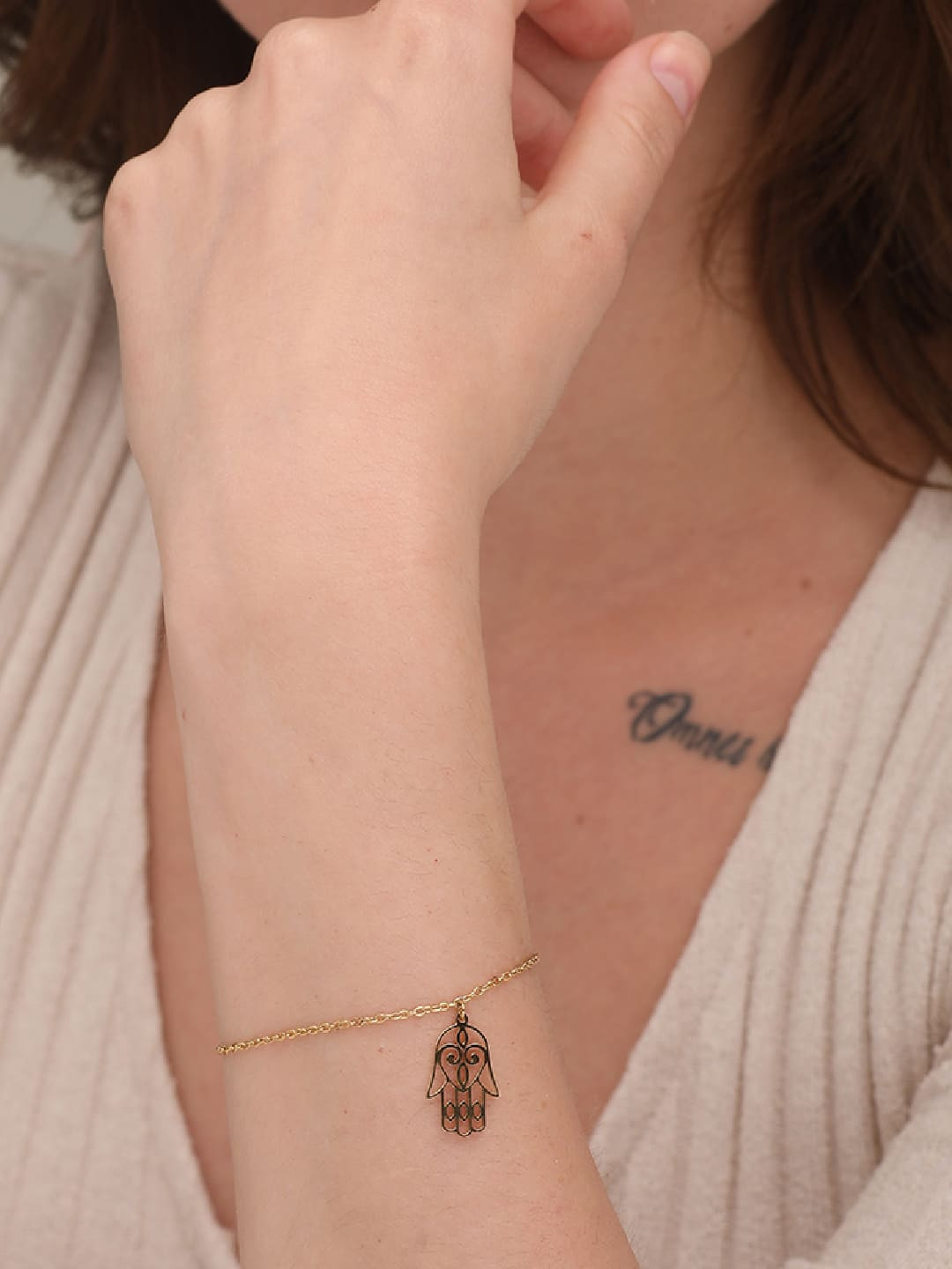 

PALMONAS Women Gold-Toned & Black Gold-Plated Charm Bracelet