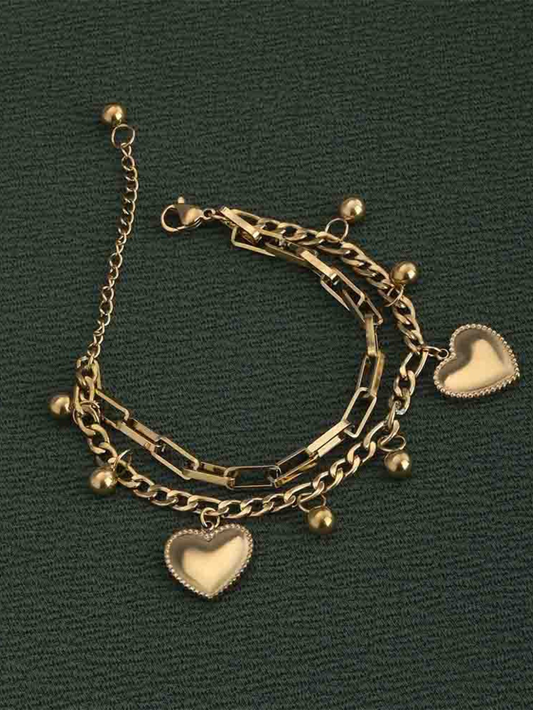 

PALMONAS Women Gold-Toned 18k Gold Plated Multistrand Bracelet