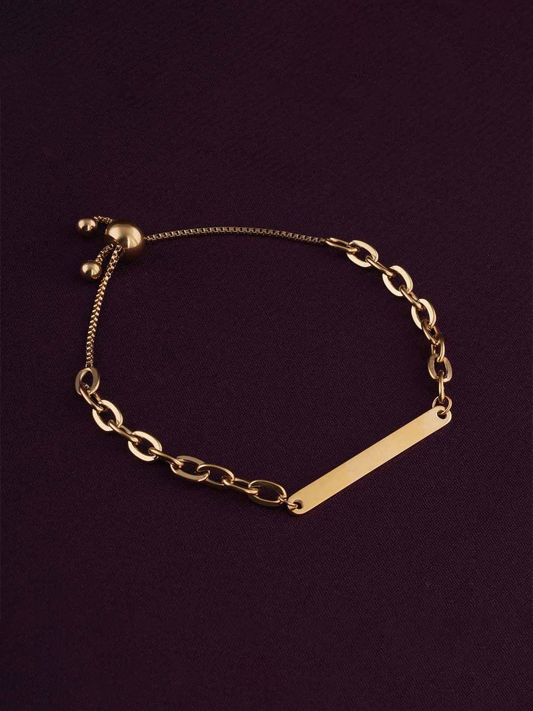

PALMONAS Women Gold-Toned Gold-Plated Link Bracelet