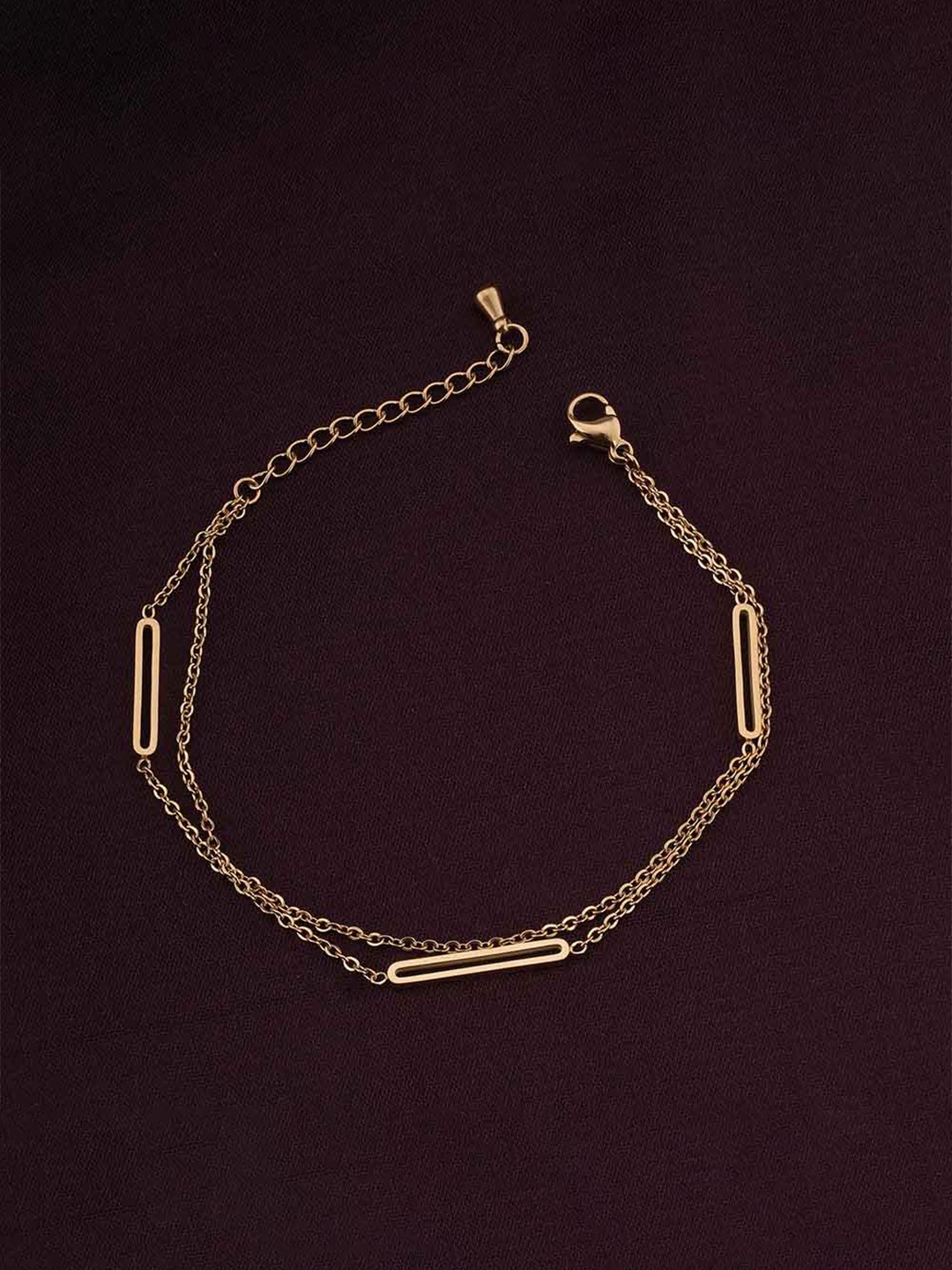 

PALMONAS Women Gold-Toned 18k Gold-Plated Link Bracelet