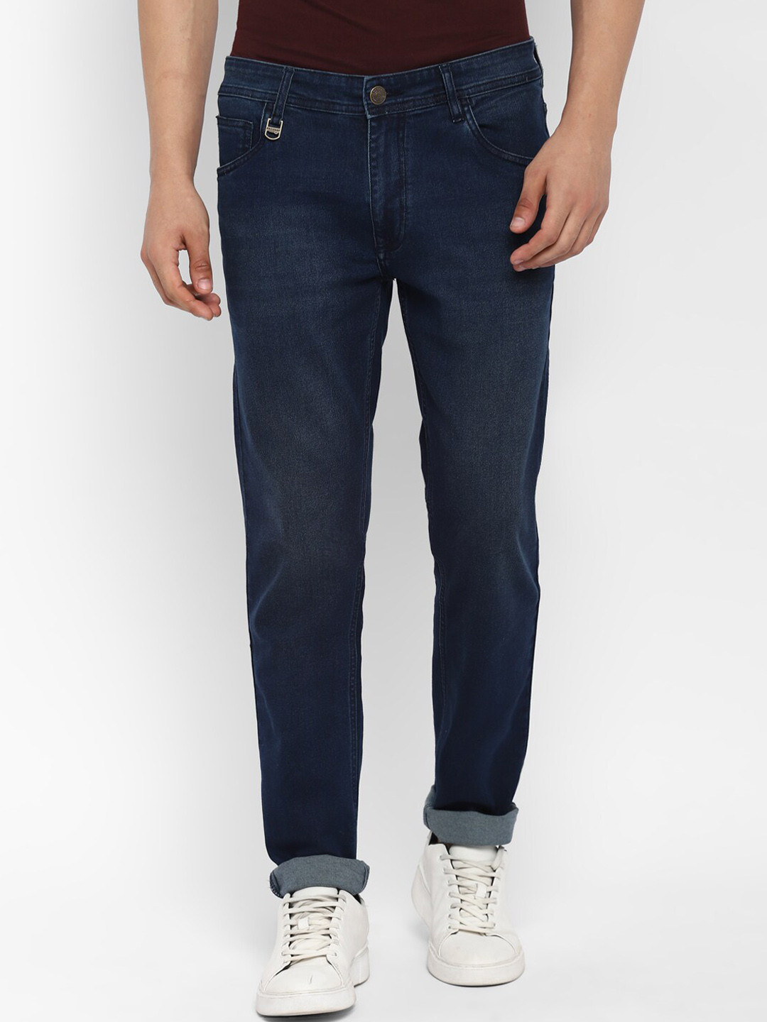 

Red Chief Men Navy Blue Solid Narrow Fit Stretchable Jeans