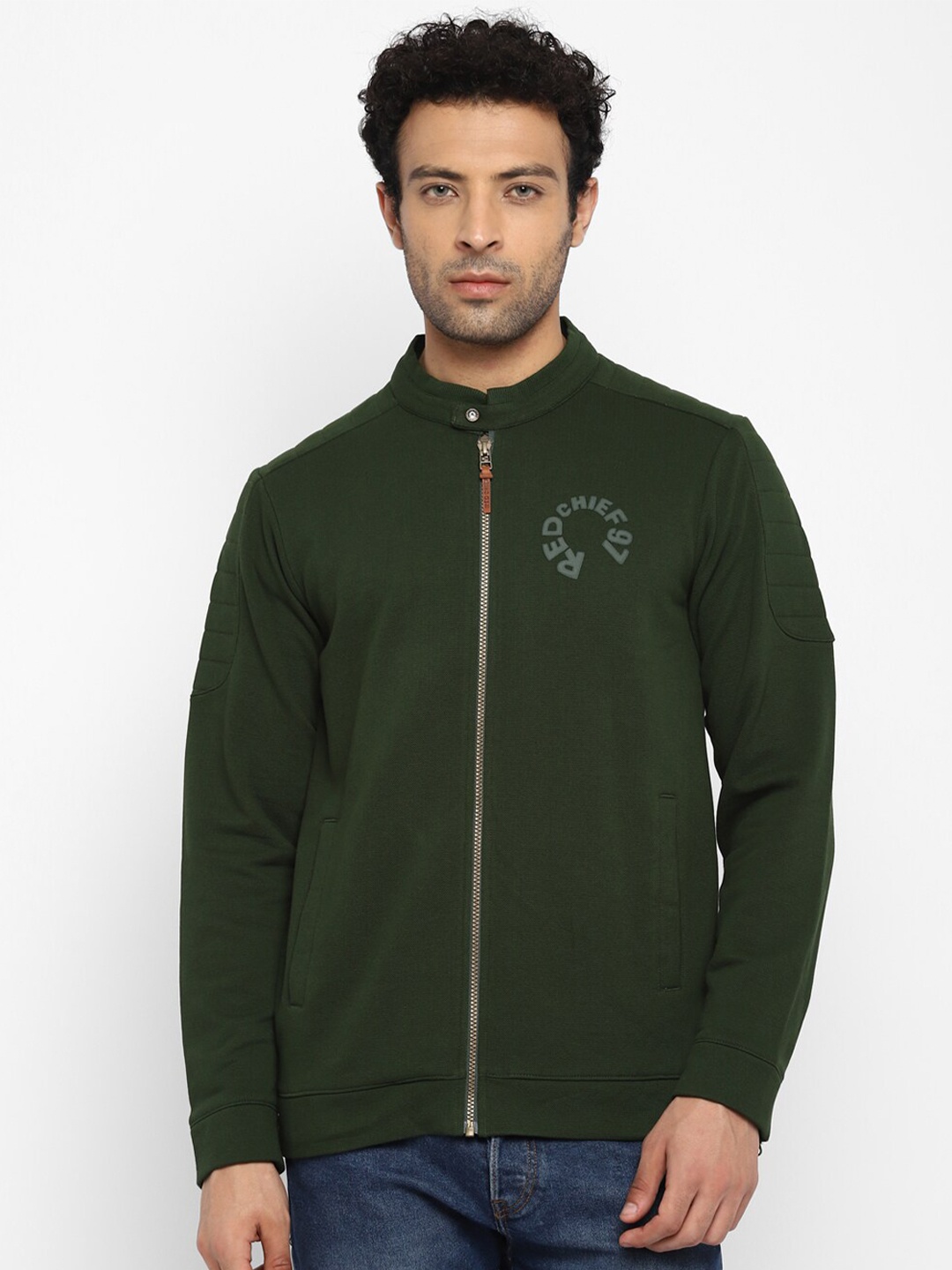 

Red Chief Men Olive Green Sold Full Sleeves Sweatshirt