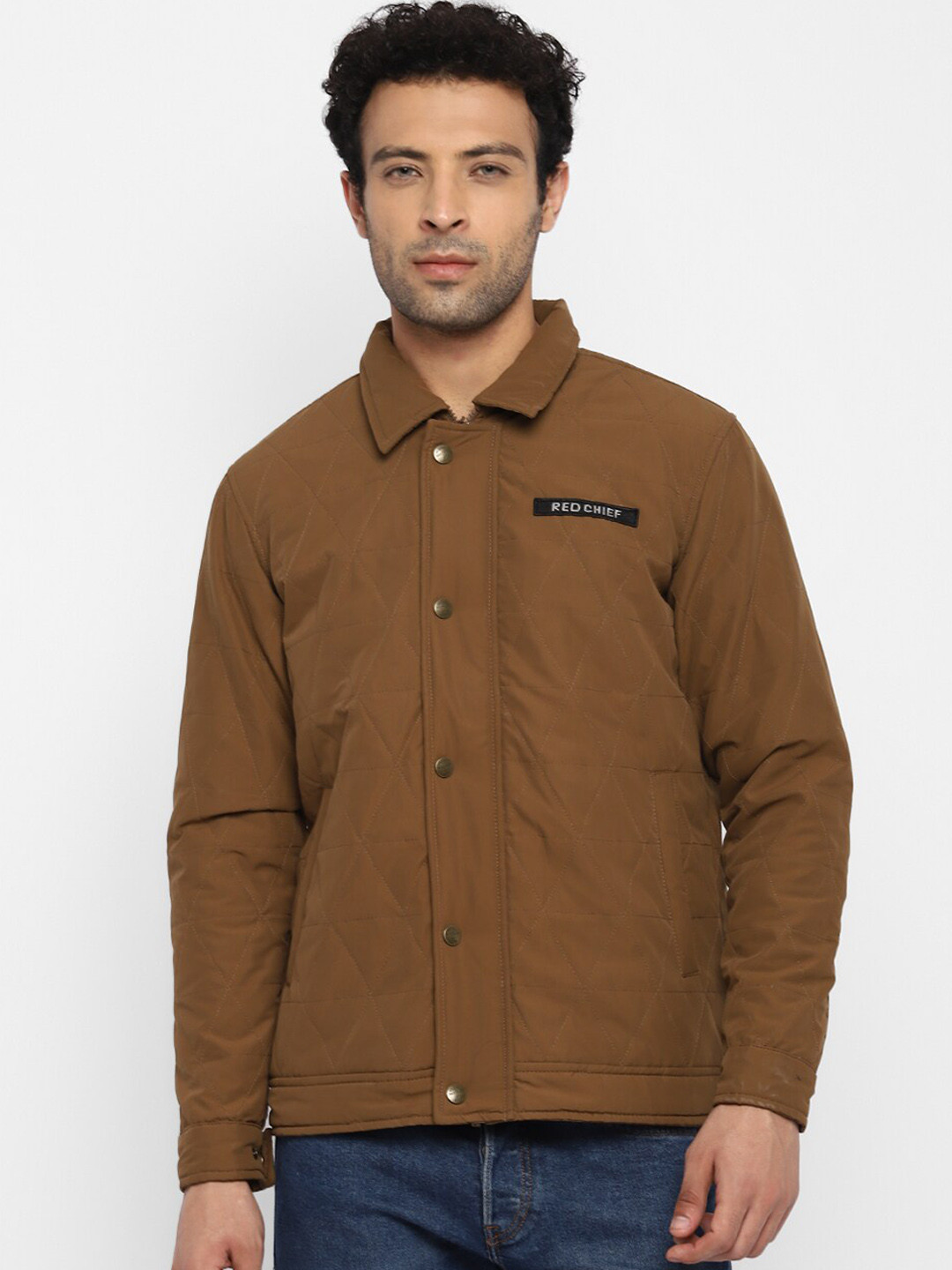 

Red Chief Men Brown Regular Fit Polyester Casual Jacket
