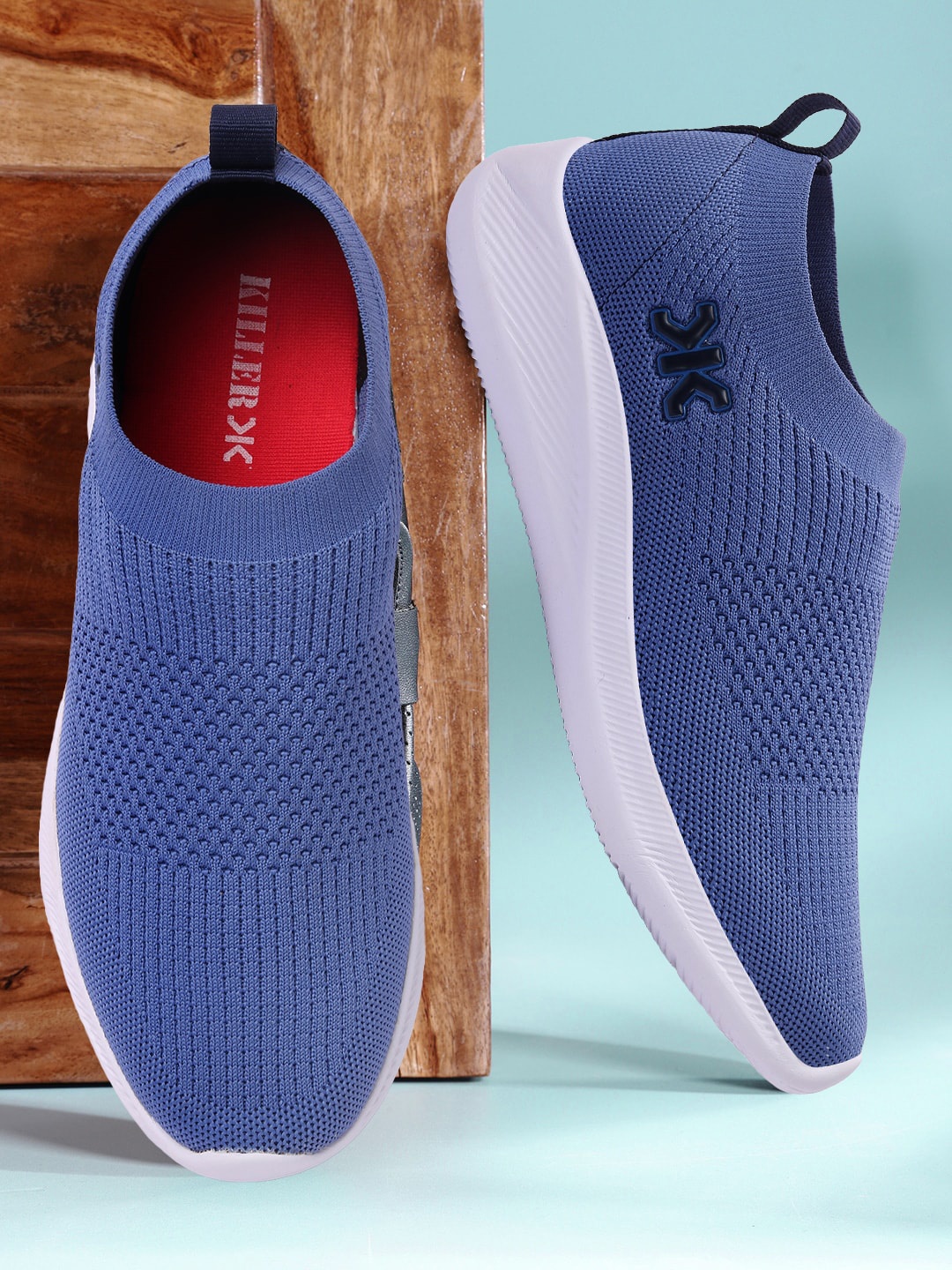

Killer Men Blue Woven Design Lightweight Sneakers