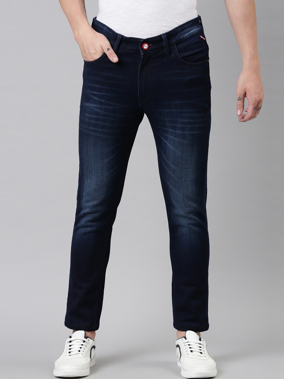 

CINOCCI Men Blue Jean Slim Fit Light Fade Stretchable Jeans