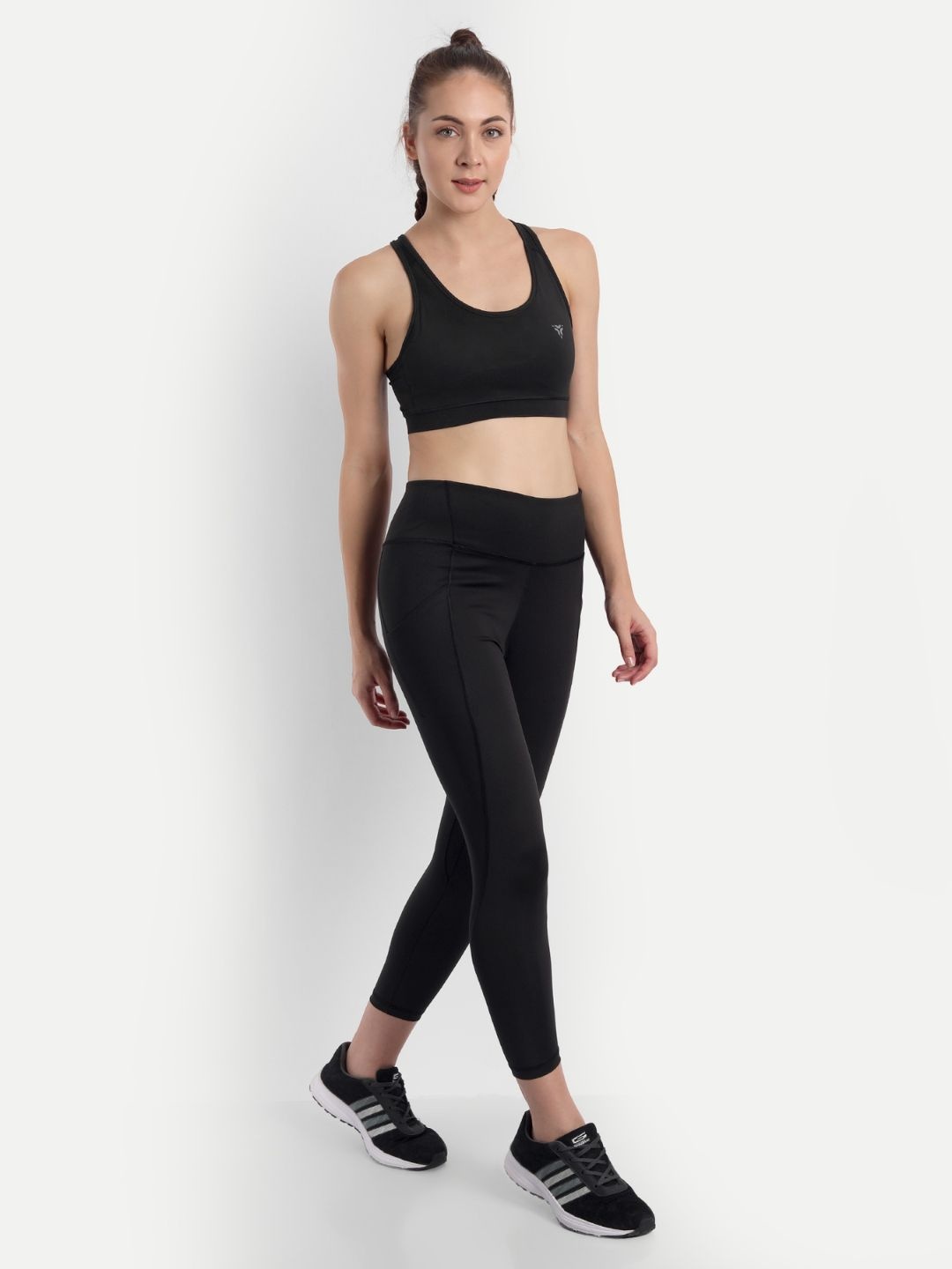 

deb Women Solid High Rise Sports Signature Tights with Alpha-Dry Technology, Black