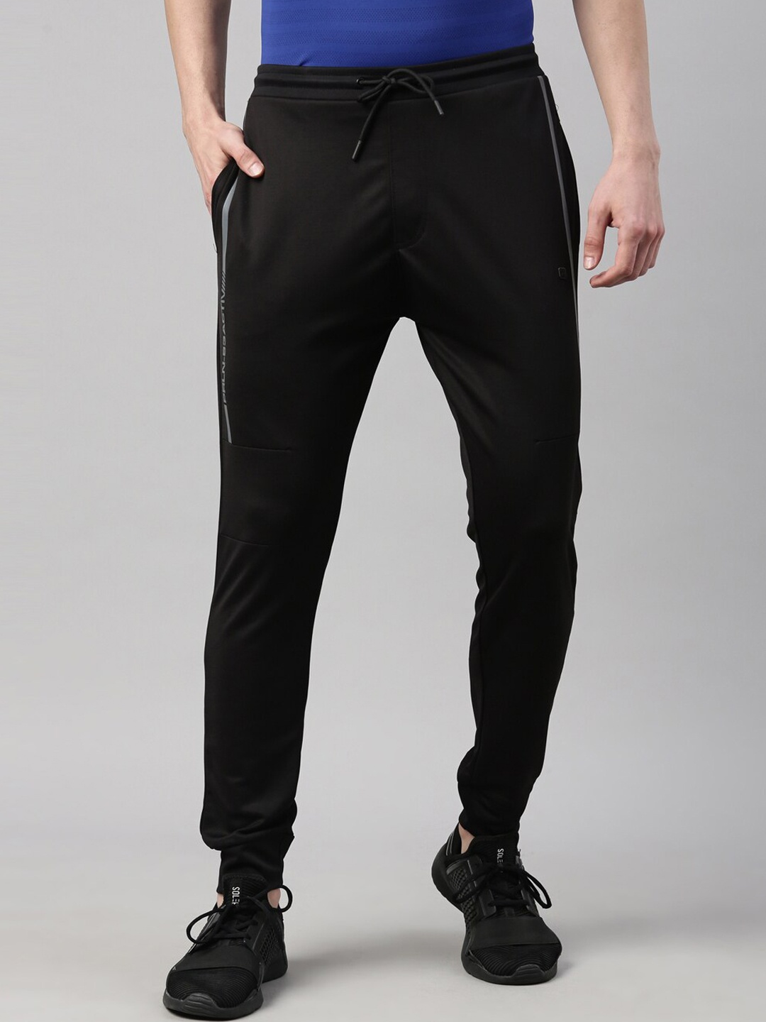 

Proline Active Men Black Solid Cotton Track Pants