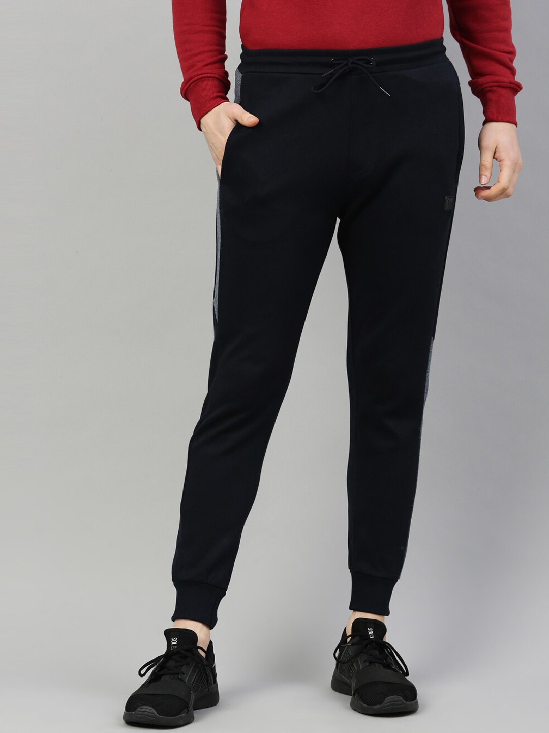 

Proline Active Men Navy Blue Solid Cotton Jogger, Black