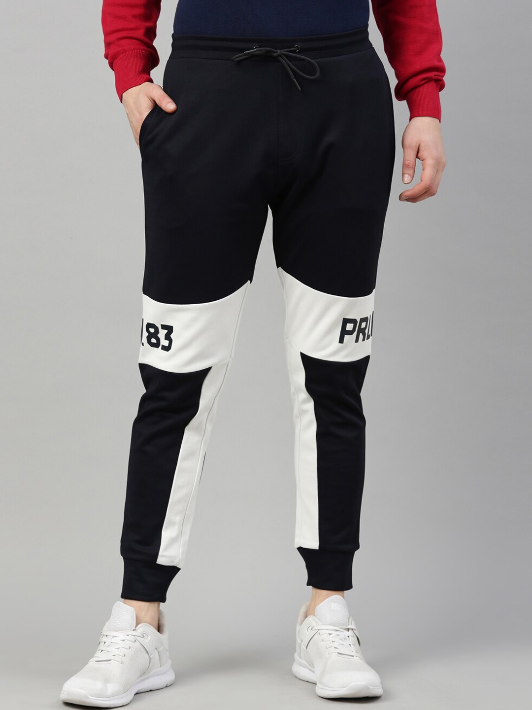 

Proline Active Men Navy Blue Solid Cotton Joggers, Black
