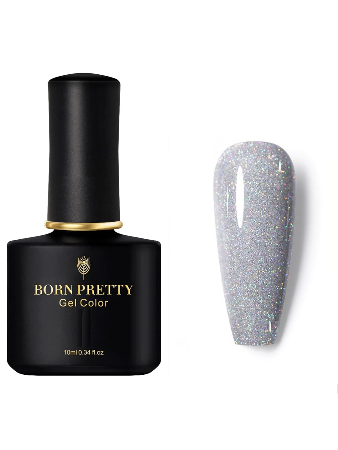 

BORN PRETTY Black Spar Series Glossy-Matte UV LED Gel Nail Polish 10 ml - Shade 98, Grey