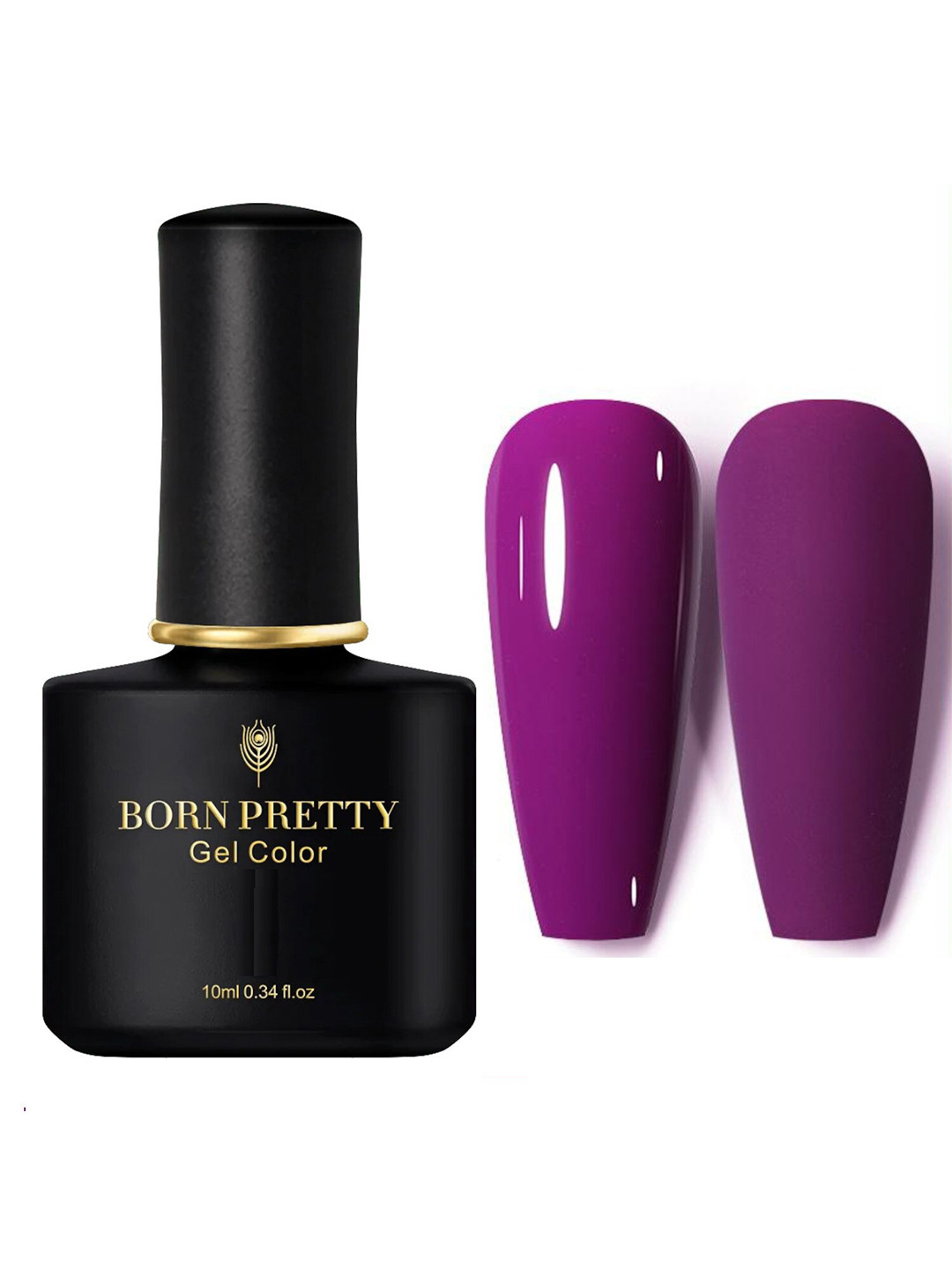 

BORN PRETTY Black Spar Series Glossy UV LED Color Gel Nail Polish 10 ml - BP63, Purple